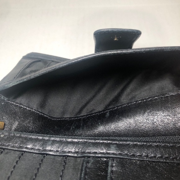 Fossil Wallet Clutch Black Long Live Vintage 1954 Emory Black Lamb Hide Bifold - Picture 7 of 15